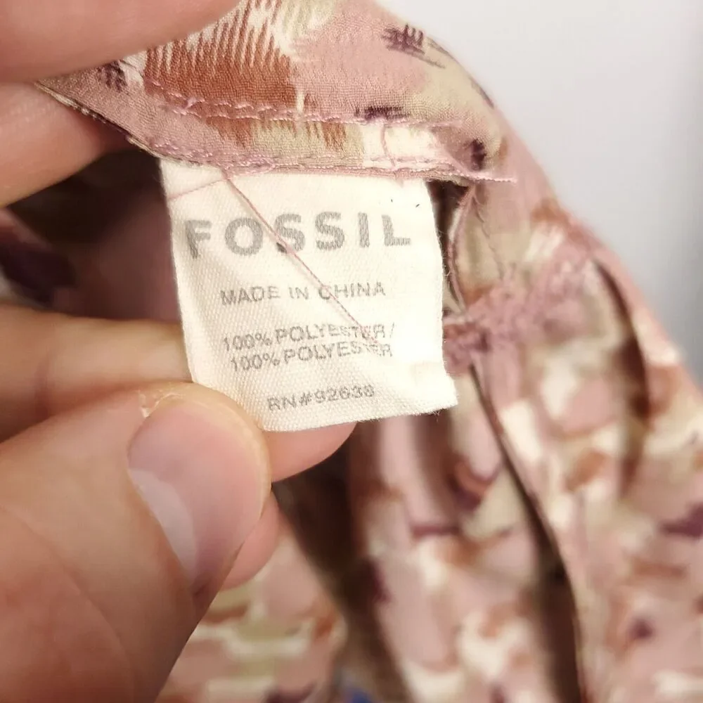Fossil Dress WOmens Small Y2K Babydoll Flouncy Floral Drop Waist Tiered Pink - Picture 6 of 9
